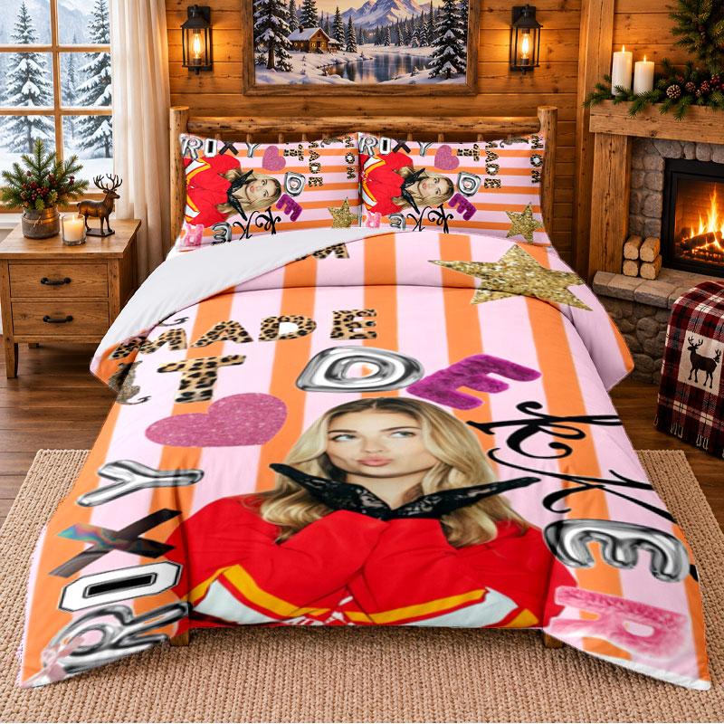 Roxy Dekker Pattern Bedding 3Pcs Set Bed Sheet And Pillowcases For Indoor Bedroom