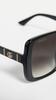 Солнцезащитные очки для азиатского лица GG0632SA 001 Черный Серый [Gucci] Женские, Линзы,