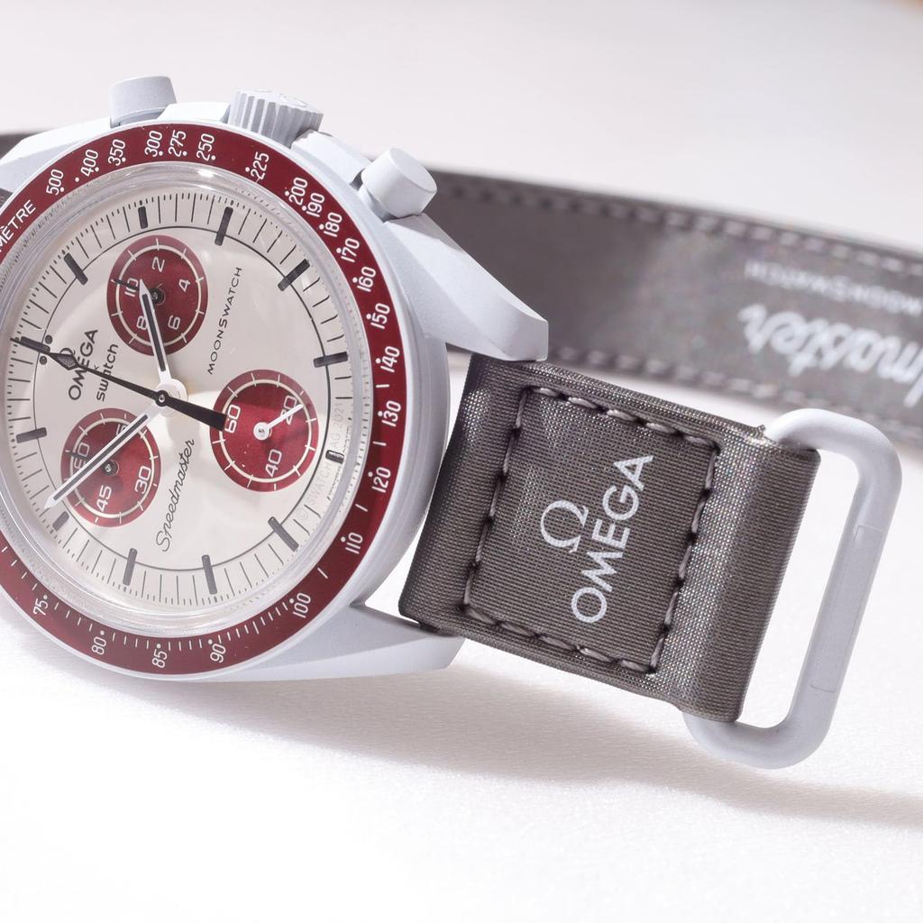 OMEGA SWATCH pluto gift watch Omega Swatch collaboration genuine box with shopper Speedmaster model mission waterproof mission silicone × [with band]