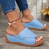 Fashion 2025 Women Slippers Comfortable Luxury Slippers Footwear Casual Summer Anti-slip Women Shoes Heeled Wedges Sandals Slides Women