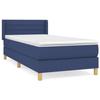 3130327 vidaXL Lit à sommier tapissier avec matelas Bleu 90x200 cm Tissu