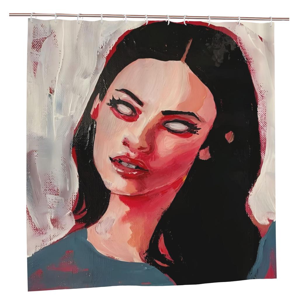 Jennifer’S Body Art Shower Curtain By Karyn Kusama, Vibrant Colors, Polyester With Grommets, Modern Contemporary Bathroom Decor