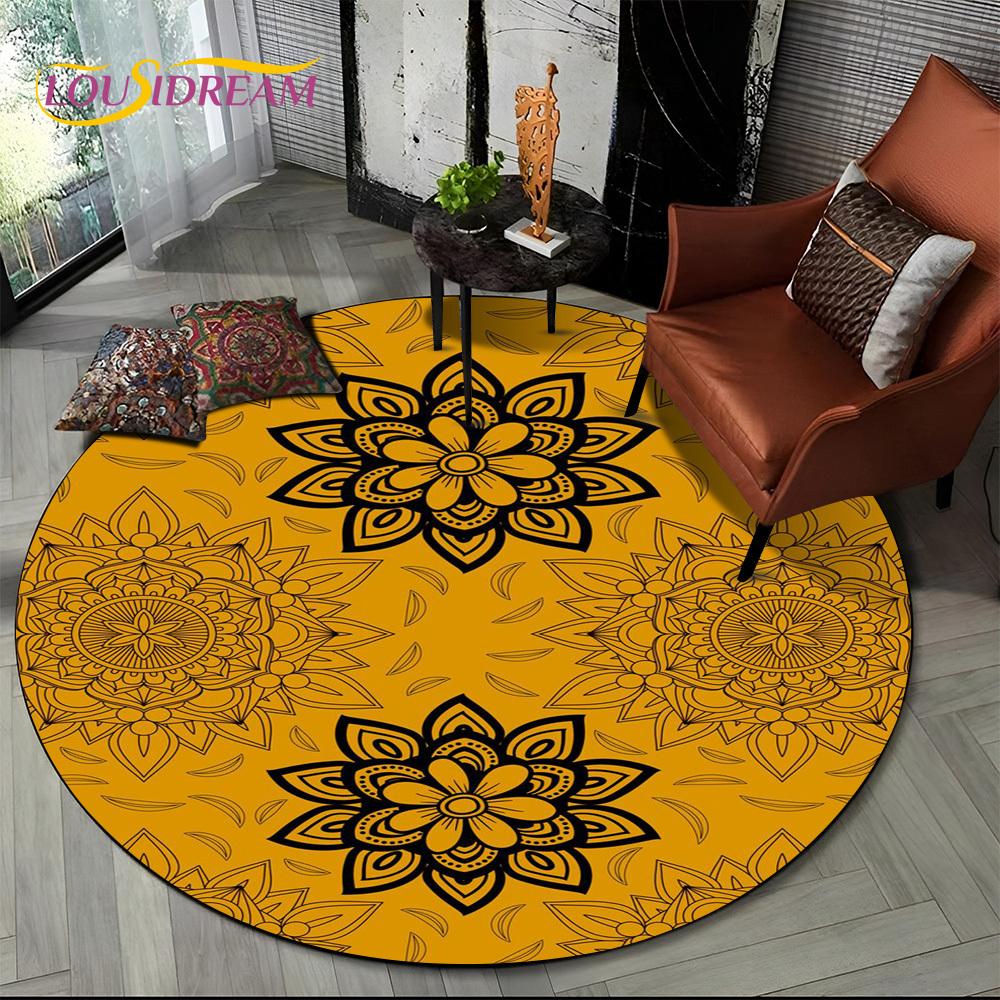 3D Meditation Mandala Bohemia nature Spirit Yoga Round Carpet Rug for Living Room Bedroom Child Decor,Pet Area Rug Non-slip Mat