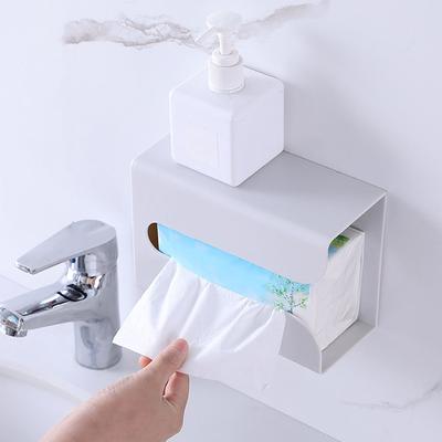 Настенная коробка для салфеток, водонепроницаемый самоклеящийся держатель для салфеток, одноразовые перчатки, ящик для хранения, органайзер для кухонной бумаги