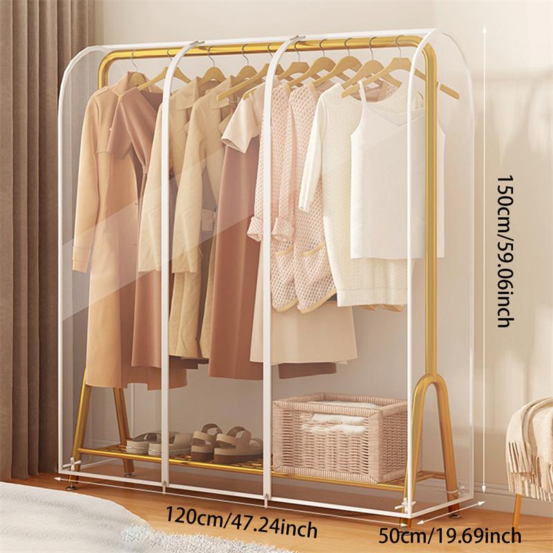 Прозрачный органайзер для одежды, вешалка для одежды, пылезащитный чехол для напольной вешалки с двумя стойками