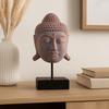 Buddha Head Statue On Stand Large Blue Copper