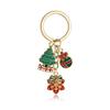 Snowman Christmas Key Chain Flower Elk Metal Xmas Pendant New Santa Claus Keychain  Jewelry Gifts