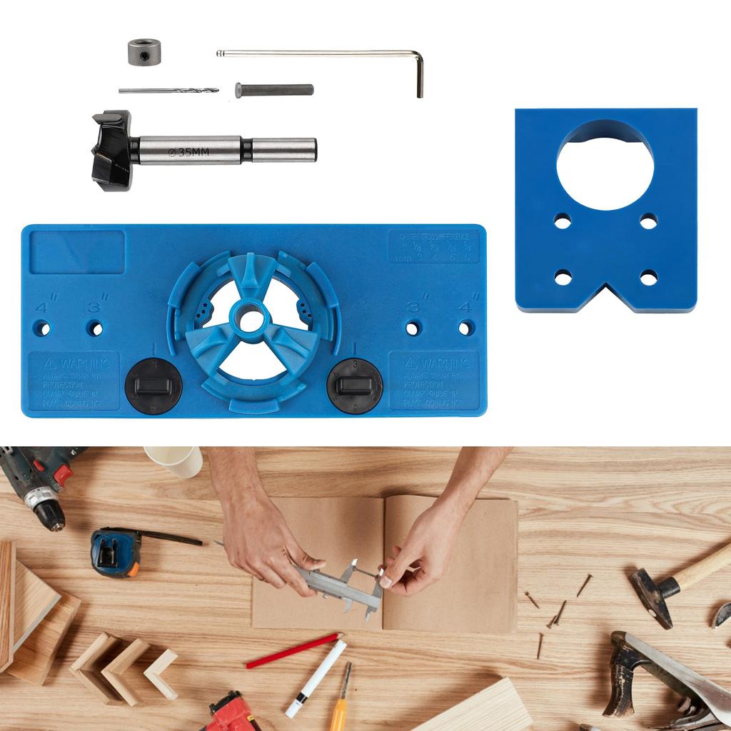 Набор шаблонов для петель, шаблон для сверления петель с расстоянием между отверстиями 46/48/52 мм, диаметр сверла Форстнера 35 мм, сверло по дереву