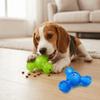 Assorted Colors Dog Food Toy 3-Hole Round Dog Puzzle Toy Teeth Care Chew Toy  Daily Feeding