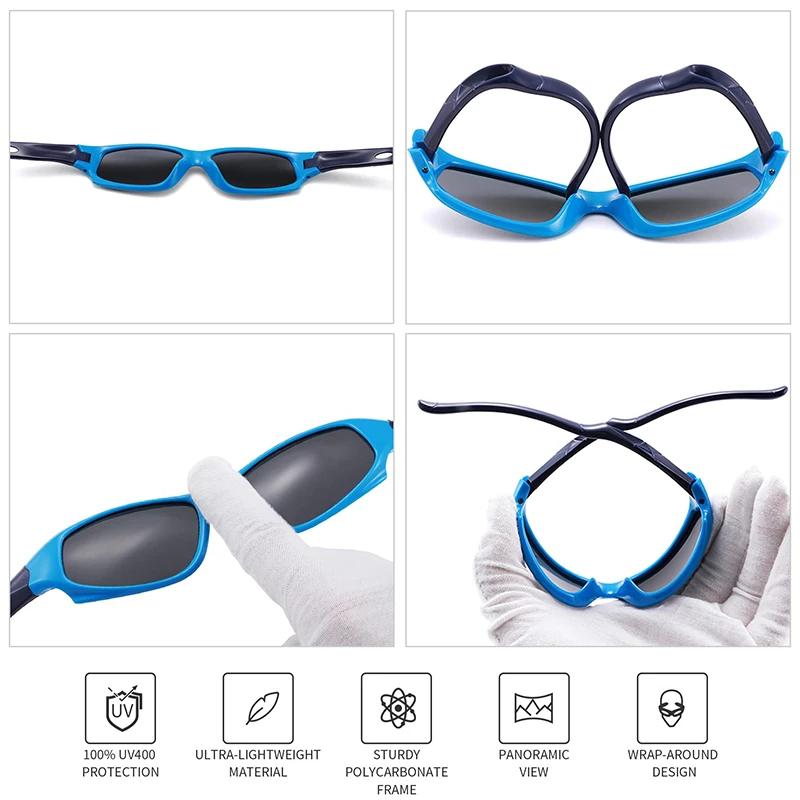 Детские солнцезащитные очки поляризованные небьющиеся бейсбольные очки для занятий спортом на открытом воздухе для мальчиков девочек детей 3-12 лет