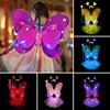 Girls Butterfly Wings Costume Prop with Wand And Hairband LED Glowing A-line