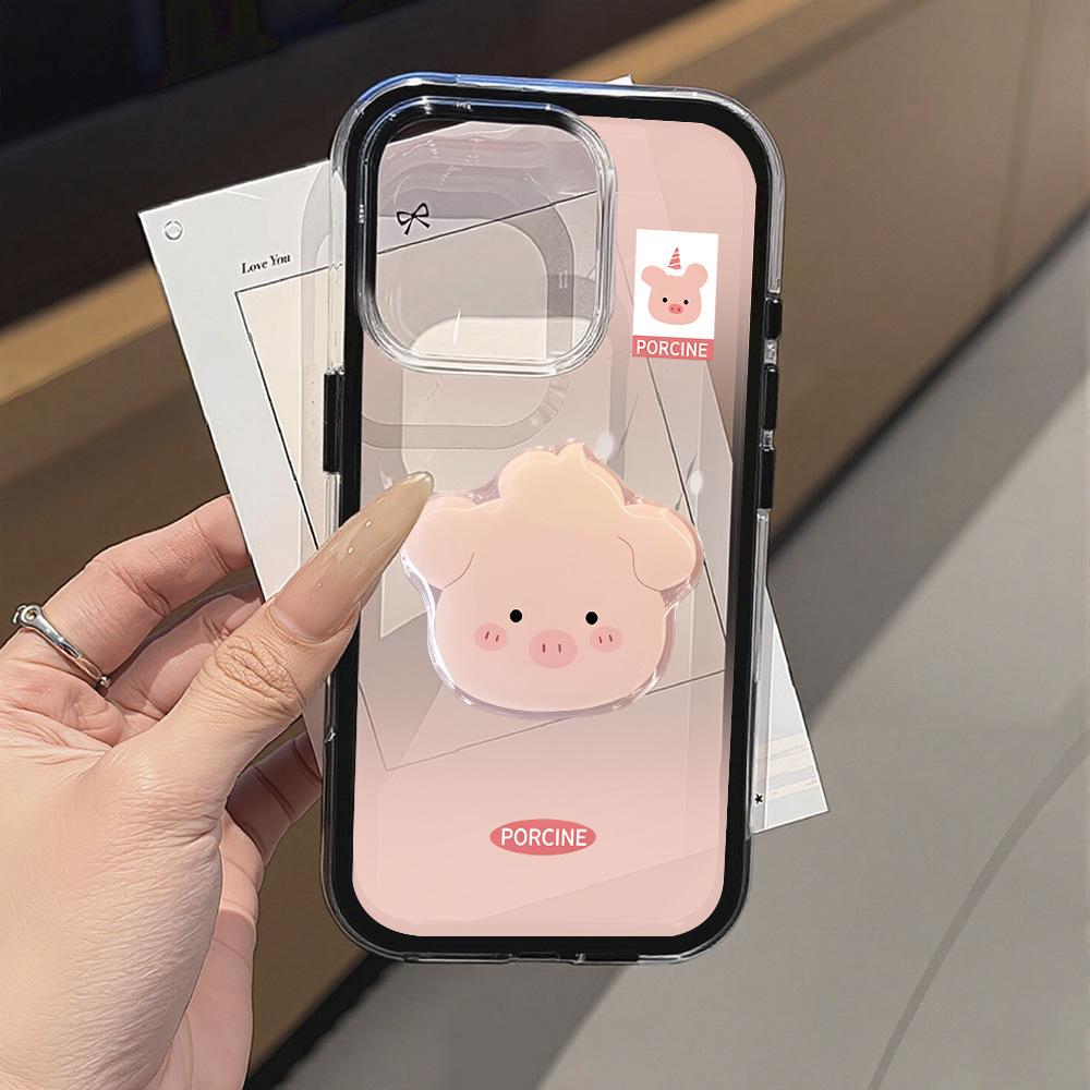 Милая розовая свинка Вест Хайленд подходит для iPhone17ProMax прозрачный защитный чехол для мобильного телефона 16/15 простой нишевый