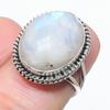 Подарочное кольцо из натурального радужного лунного камня 925 пробы из твердого серебра S.6 i0Q32