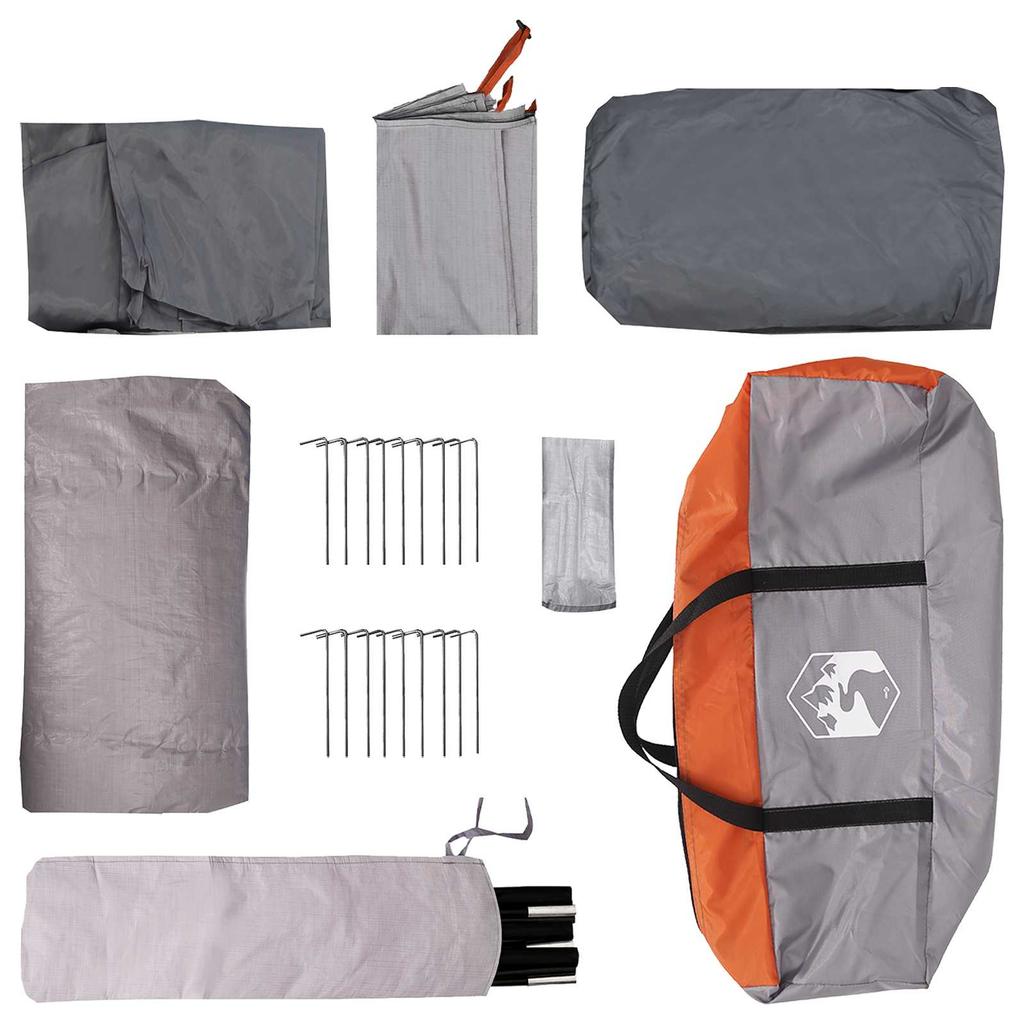 Tunnel Tent with Grey and Orange Roof 427 x 305 x 205 cm