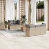 6 Piece Garden Sofa Set with Cushions Beige Mix Poly Rattan