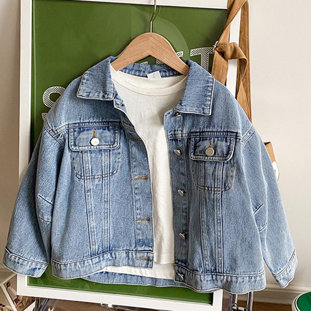 Детская ретро ковбойская куртка для мальчиков и девочек, корейская версия, куртка-топ, стильная детская одежда