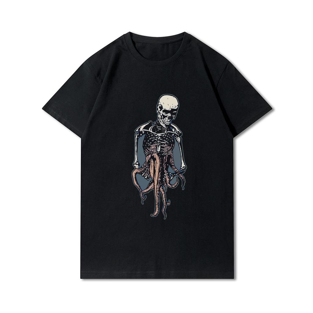 Plus Size 30 Patterns Cotton Harajuku Men T-Shirt Skull Print Tees Round Neck T Shirt Casual Tops