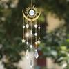 Rainbow Maker Golden Flame Moon Crystal Pendant AB Colourful Hanging Sunshine Catcher Moon Eye Moon Hanging Decoration Garden