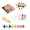 Puzzle Bead Color Matching Game Wooden Color Sorting Game  Fine Motor Training
