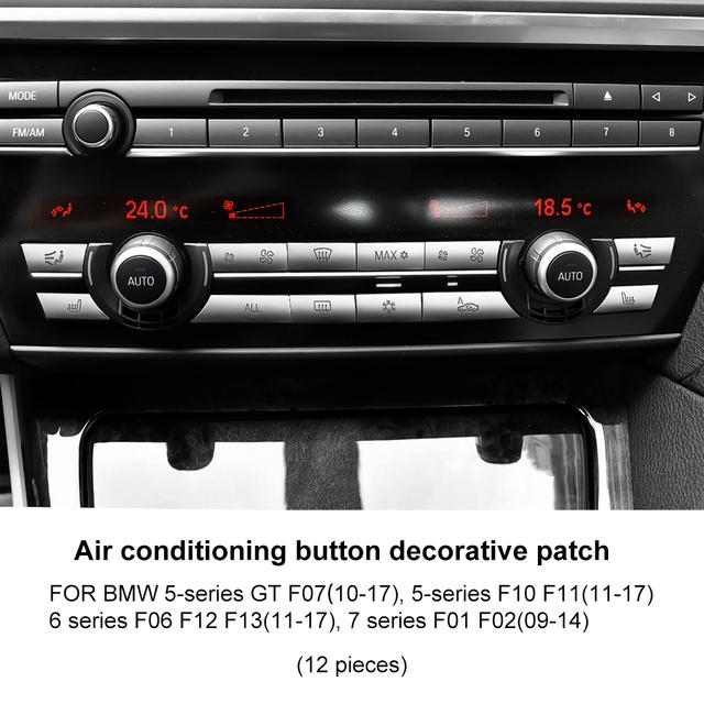 ABS для BMW 5 6 7 серии F07 F10 F11 F12 F13 F06 F01 F02 автомобильный кондиционер CD кнопка декоративная крышка аксессуары наклейка