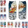 Casual Work Business Socks 3D Christmas Santa Elk Printing Medium Sports Socks