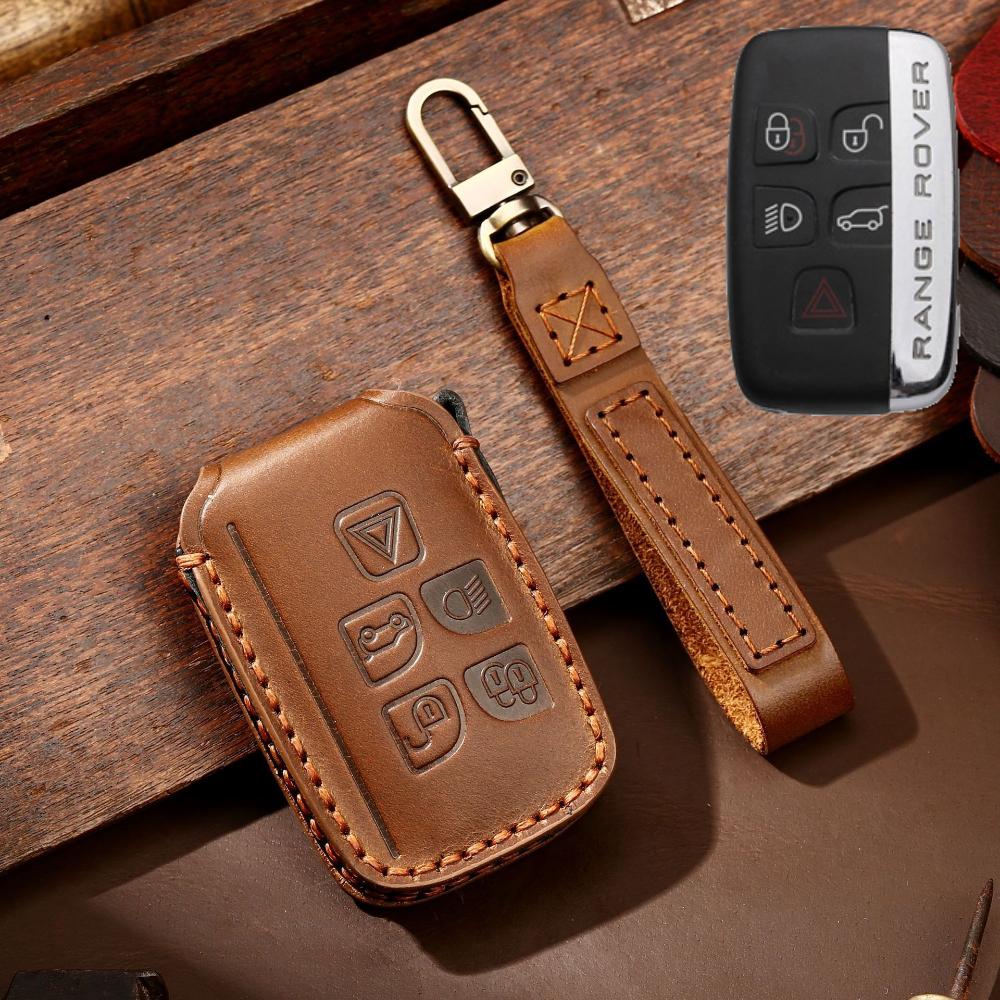 Кожаный чехол для ключей из натуральной кожи для Range Rover Discovery Defender с кожаным ремешком, защита от царапин, полная защита