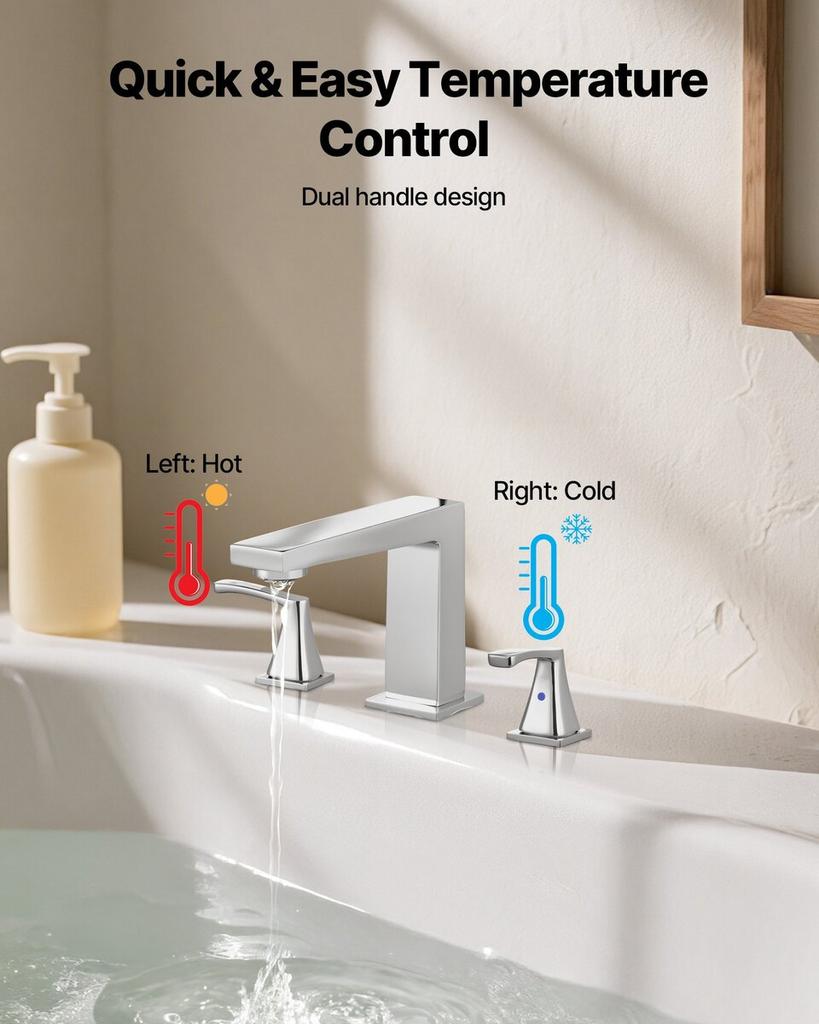 Roman Tub Faucet, 3 Hole Waterfall Bathtub Faucet, Bath Tubs Faucets Set with 2 Handles, Roman Tub Faucets Deck Mount for Pet Washing, Baby Care,