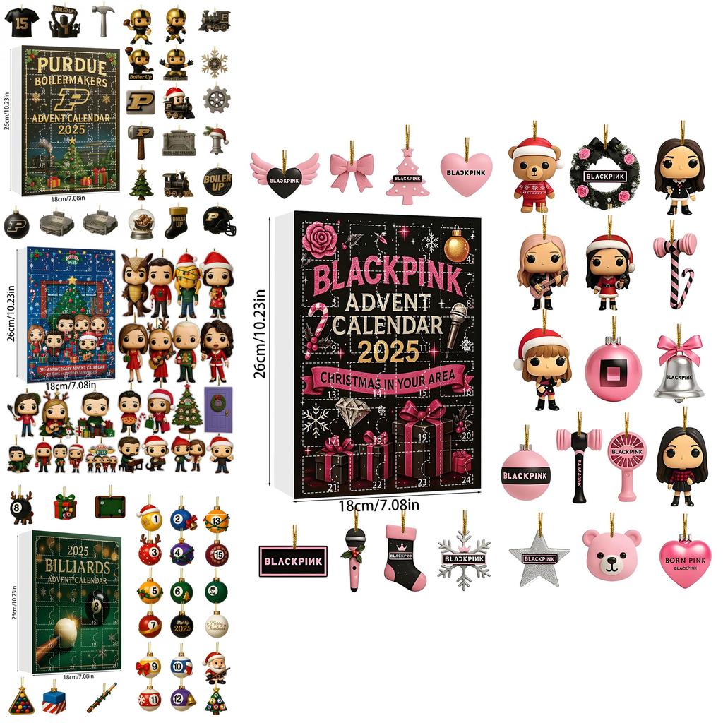 Stray Kids Christmas Advent Calendar With 24 Acrylic Decorations For Holiday Gift Giving