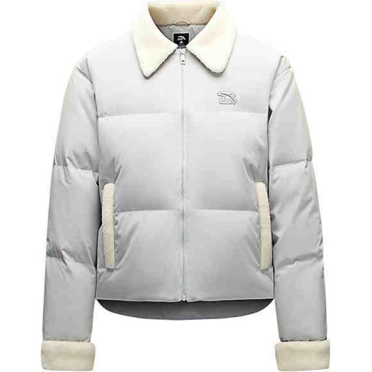 Anta Градиентный воротник-молния Удобная дышащая универсальная повседневная куртка-пуховик для женщин Верхняя одежда Cloud-Gray 962448904-1