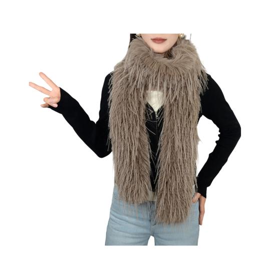 Women Scarf Solid Color Thickened Warm Winter Scarf Soft Touch Versatile Long Scarf Versatile Fashion Accessory