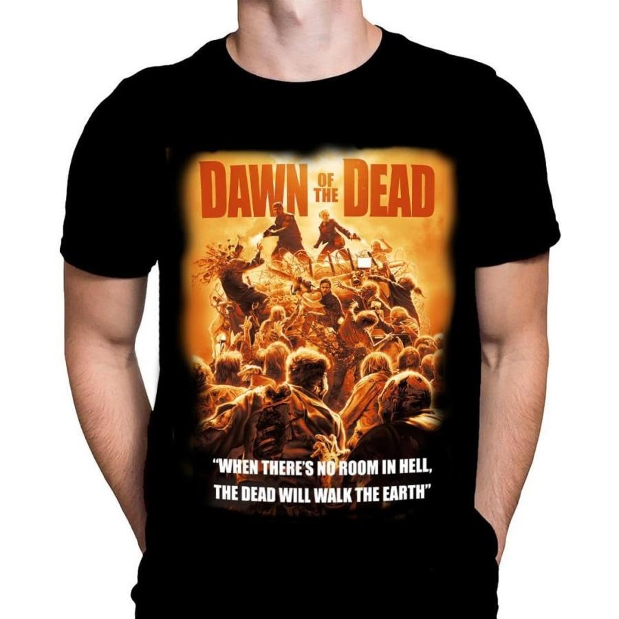 Wild Star Hearts No Room in Hell Dawn of The Dead Mens T-Shirt Horror Film Print, Black Cotton T-Shirt, Movie Poster Tee