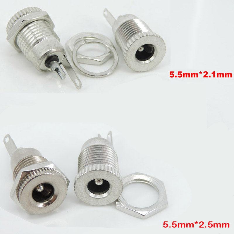 DC099 DC Power Jack Socket Female Panel Mount Connector Metal 5.5 mm x 2.1mm DC-099 Open Hole 11MM 5.5*2.1 5.5*2.5