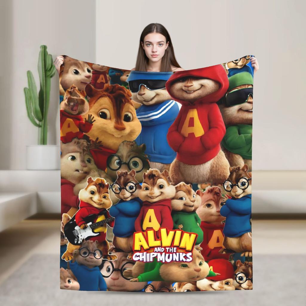 Alvin and the Chipmunks Blanket Multi-size Cozy and Lightweight Throw Blankets for Couch Sofa and Bed