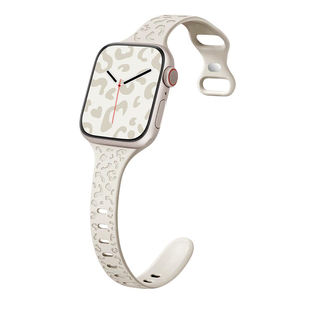 Leopard Engraved Strap for Apple Watch Band 44mm 40mm 45mm 49mm 41 42mm Silicone Bracelet for Iwatch Series Ultra 2 9 8 7 6 SE 5