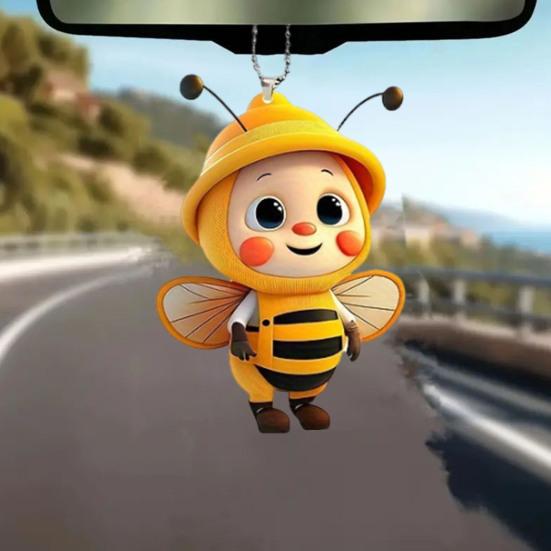 6 шт. Декоративные подвески в виде пчел, акриловые подвесные украшения, очаровательный внешний вид, легкая рождественская елка