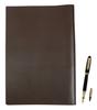 Переработанная коровья кожа обложка для книги и блокнота формата А4 коричневого цвета с набором чернил для перьевой ручки Exchange BP WX и черных чернил (такая же структура) (T23-A4-014C-WX-B)