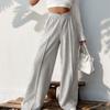 Women's High Waisted Large Size Wide Leg Pants Fashionable Versatile Solid Color Casual Sports Trousers