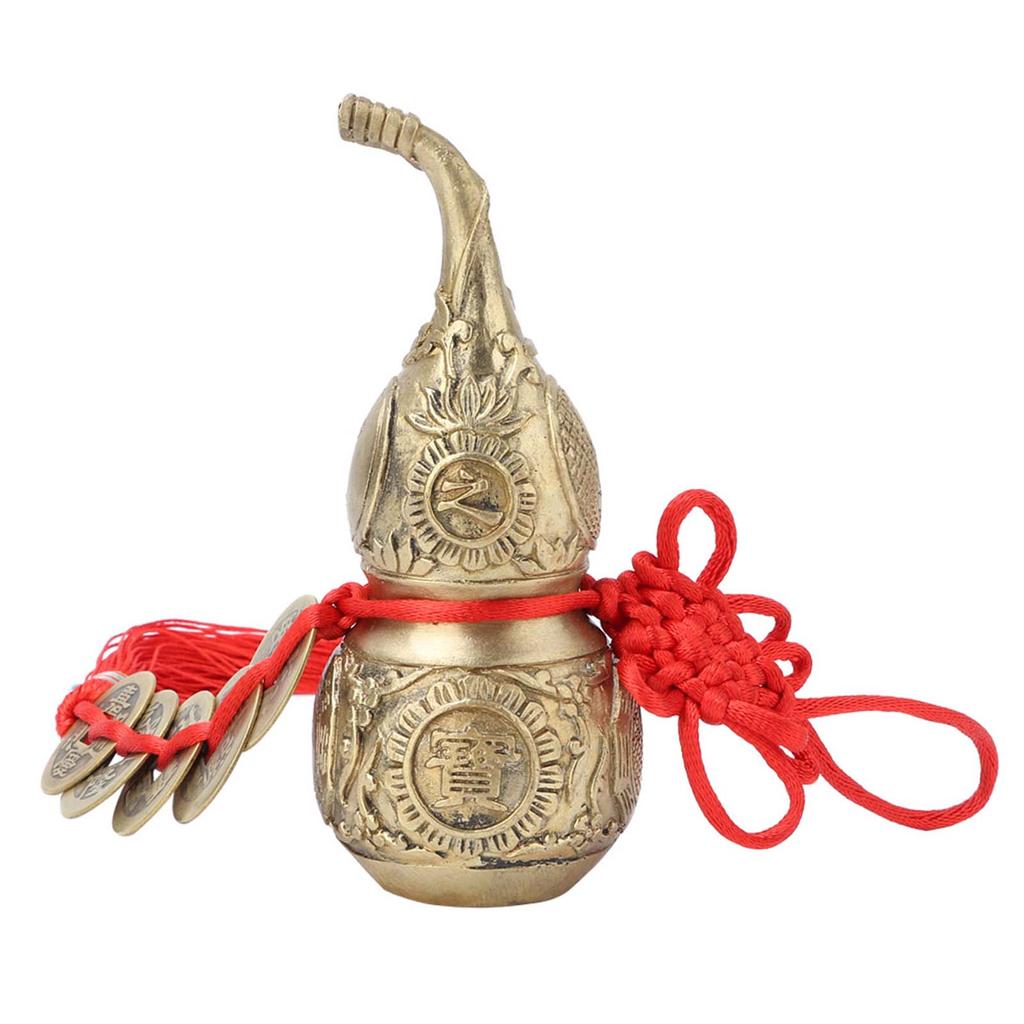 Pure Brass Wu Lou Cucurbit Gourd Home Decoration Symbol of Luck and Treasure