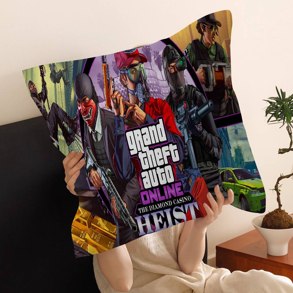 Игровой автомат Grand Theft Auto Наволочка Подушка-плед для дивана Автомобильная Наволочка для подушки Рождественский подарок 40x40см 45x45см