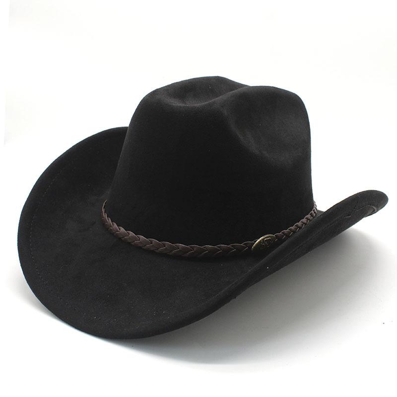 Autumn And Winter Men'S And Women'S Wide-Brimmed Suede Knight Hats Wool Hump Western Cowboy Hats