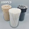 100 шт. питьевых трубочек бумажные трубочки 7,75 дюймов длинные одноразовые трубочки для смузи стаканы коктейли молочный коктейль для вечеринки путешествия