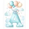 Elephant Charm - Poster "A" With Balloons Elephant Charm - Poster "A" With Balloons, 70X100 Cm, Dark Brown Wooden Frame, 230 Gsm Matte Paper
