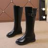 Autumn Women's Riding Boots Round Toe Chunky Heel Knee High Boots for Women Belt Buckle Platform Shoes