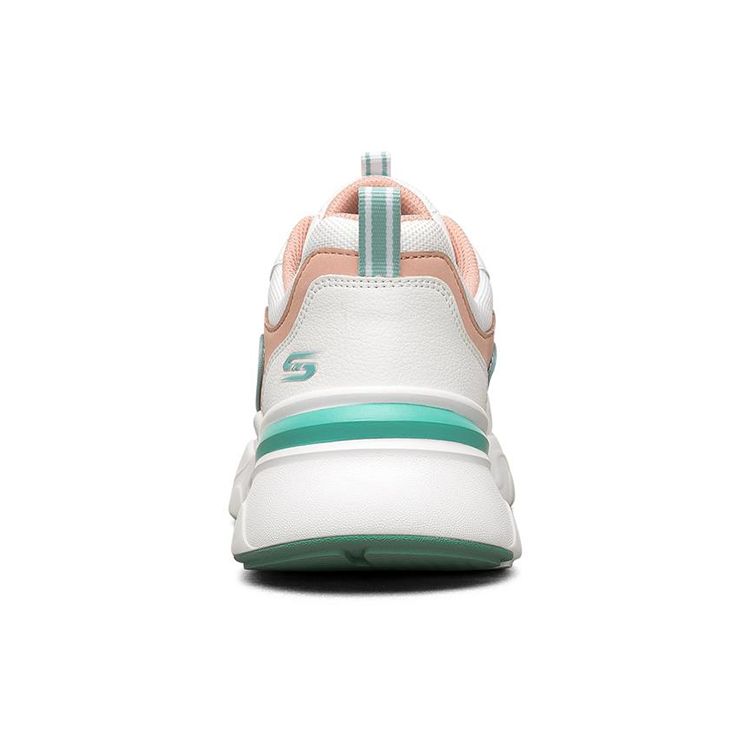 Skechers Bobs Bamina Удобные низкие кроссовки для бега Женские кеды Белый Розовый 117040-WPK