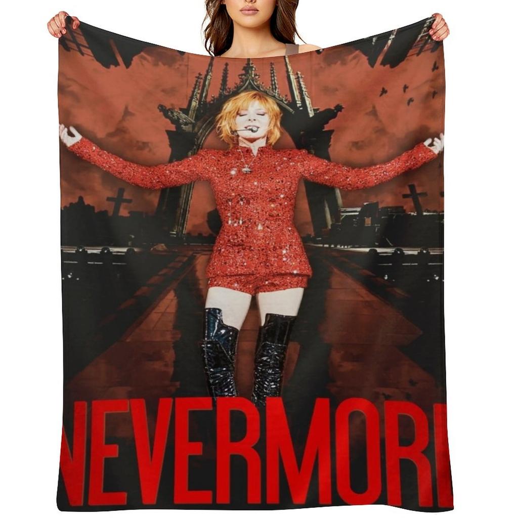 Милен Фармер Nevermore Постер 2024 Плед Тяжелый Клетчатый Для дивана Пледы