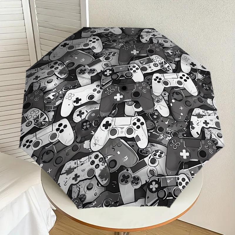 1 шт. Зонт с рисунком в виде геймпада, Автоматическое открытие и закрытие, Высококачественный дорожный зонт, c1128045