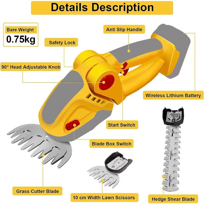 Садовые инструменты 2-в-1 Ручной триммер Для аккумулятора Makita 18V BL1850 BL1840 BL1440 Li-ion Садовые кусторезы