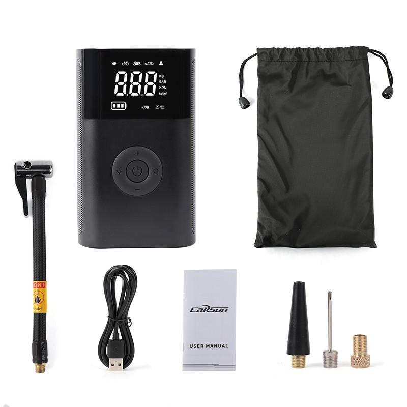 Беспроводной автомобильный воздушный компрессор Портативный интеллектуальный цифровой дисплей Автомобильный воздушный насос Электрический велосипед Надувной насос для автомобиля Мотоцикл Велосипед