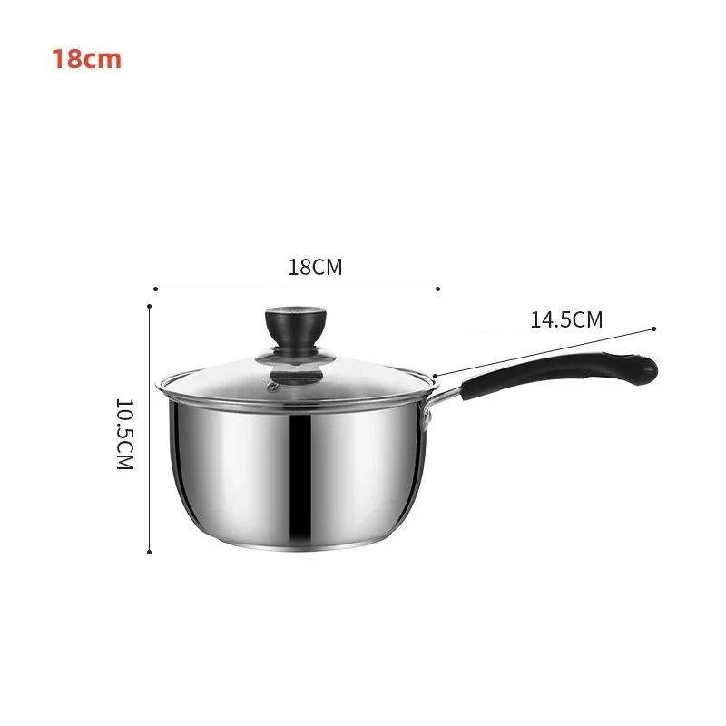 Stainless Steel Pot Coffee Milk Soup Pan Household Non Stick Gas Multi Cooking Pas Double Bottom Cookware Kitchen Pots Offers