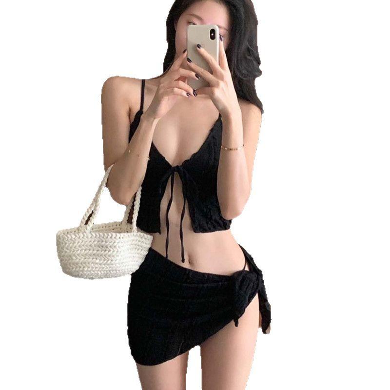 Light luxury sexy babes pure desire small fragrance European and American sexy split three-piece swimsuit female BIKINI